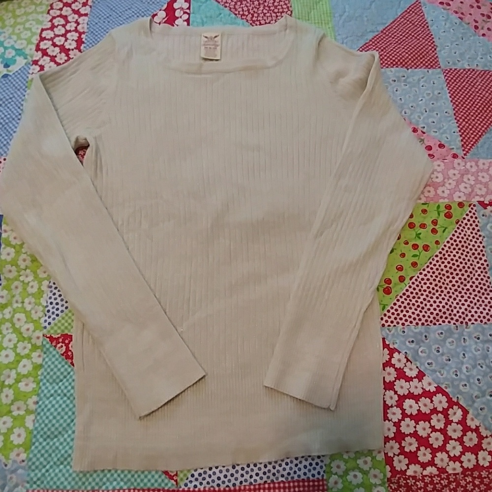 Faded Glory sweater with gold metallic  thread
